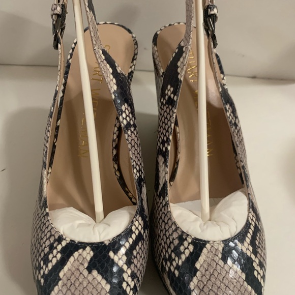 Stuart Weitzman Jean Python Snakeskin Wedge Sandals, Size 7 BNIB - Picture 2 of 9